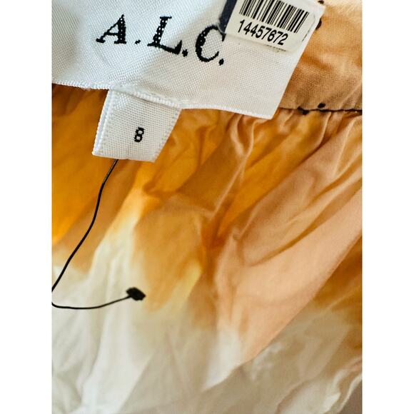 A.L.C. White Beige 100% Cotton Blair Sleeveless Open Back Gown Size 8 - Picture 6 of 12